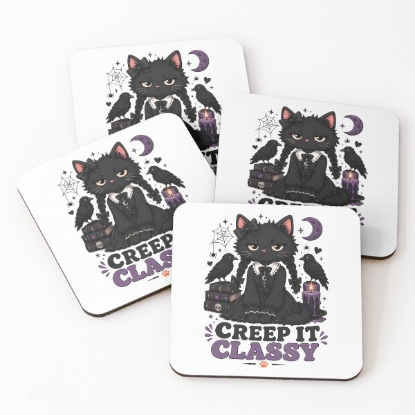 Item preview, Creep it Classy Gothic Black Cat Sticker designed and sold by MoodCats.