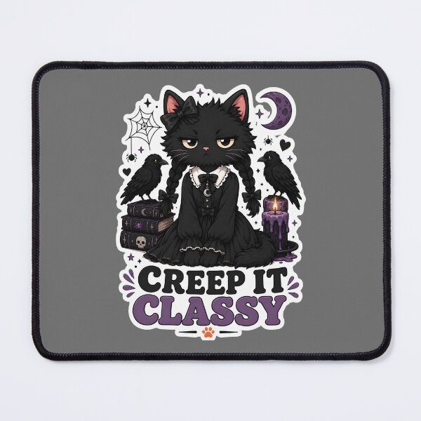 Item preview, Creep it Classy Gothic Black Cat Sticker designed and sold by MoodCats.