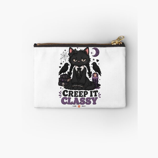 Item preview, Creep it Classy Gothic Black Cat Sticker designed and sold by MoodCats.