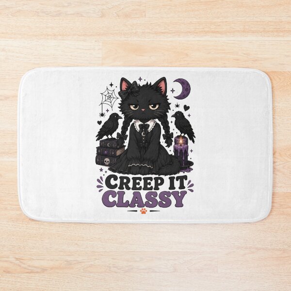 Item preview, Creep it Classy Gothic Black Cat Sticker designed and sold by MoodCats.