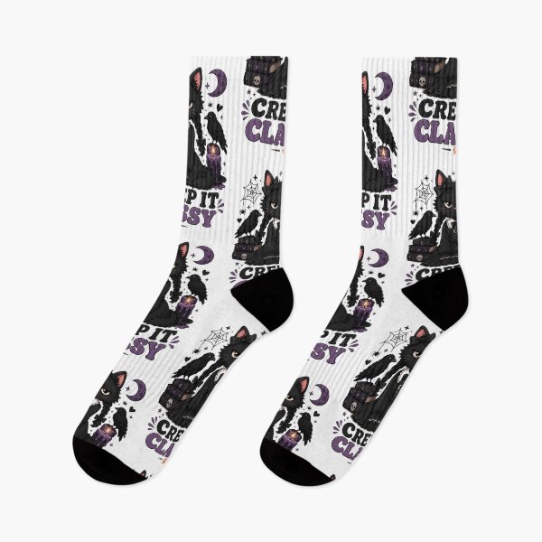 Item preview, Creep it Classy Gothic Black Cat Sticker designed and sold by MoodCats.