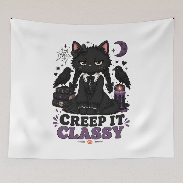 Item preview, Creep it Classy Gothic Black Cat Sticker designed and sold by MoodCats.