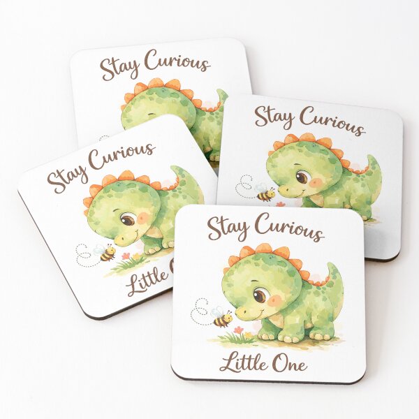Item preview, Stay Curious Little One – Watercolor Dino & Bee designed and sold by Pineapple-Tree.