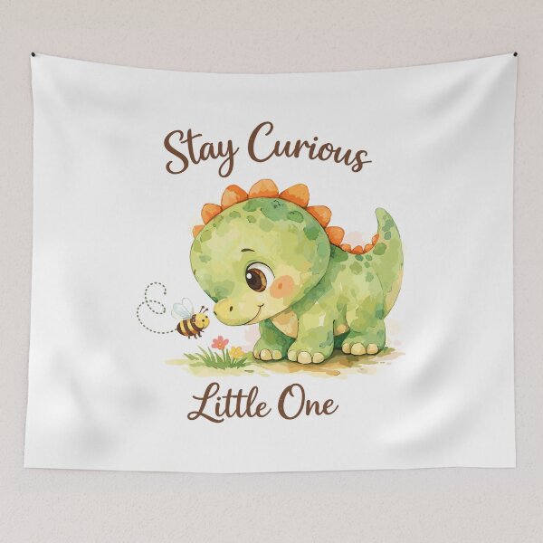 Item preview, Stay Curious Little One – Watercolor Dino & Bee designed and sold by Pineapple-Tree.