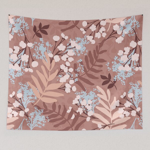 Item preview, Flowers and leaves pattern brown  designed and sold by Heaven1111.