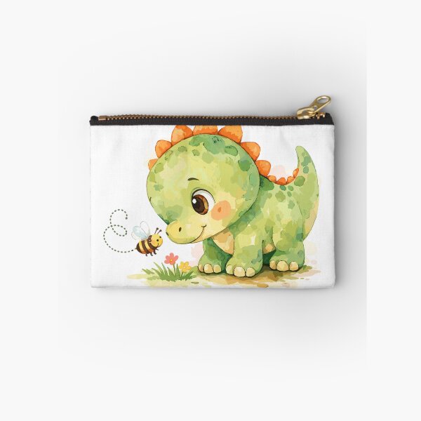 Item preview, Watercolor dinosaur watching a small bee designed and sold by Pineapple-Tree.