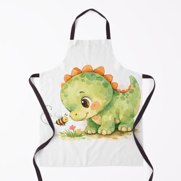 Item preview, Watercolor dinosaur watching a small bee designed and sold by Pineapple-Tree.