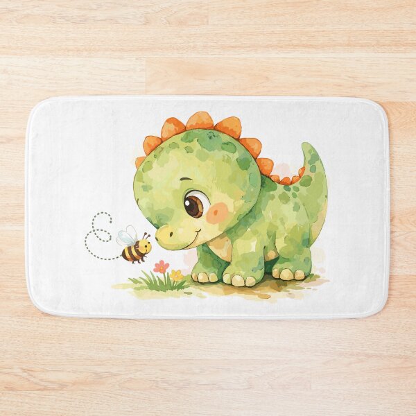 Item preview, Watercolor dinosaur watching a small bee designed and sold by Pineapple-Tree.