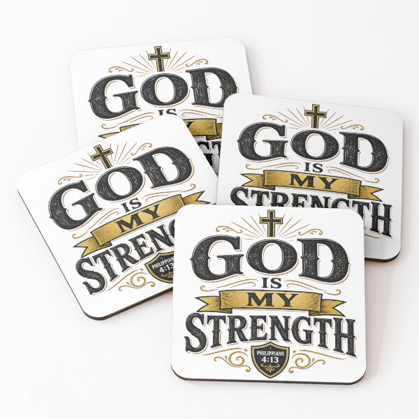 Item preview, God Is My Strength Christian Sticker designed and sold by Omanut Studio — By Ashwin..
