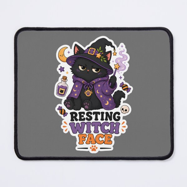 Item preview, Resting Witch Face Witchy Cat Sticker designed and sold by MoodCats.