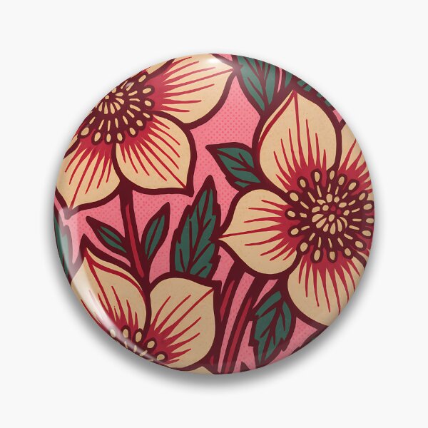 Item preview, Retro Pop Art Poster Illustration of Hellebore Flowers | Bold Winter Botanical Floral Print with Elegant Frosted Blooms & Shade Garden Aesthetic | Vintage Nature Wall Art Decor designed and sold by PaintedPixels01.