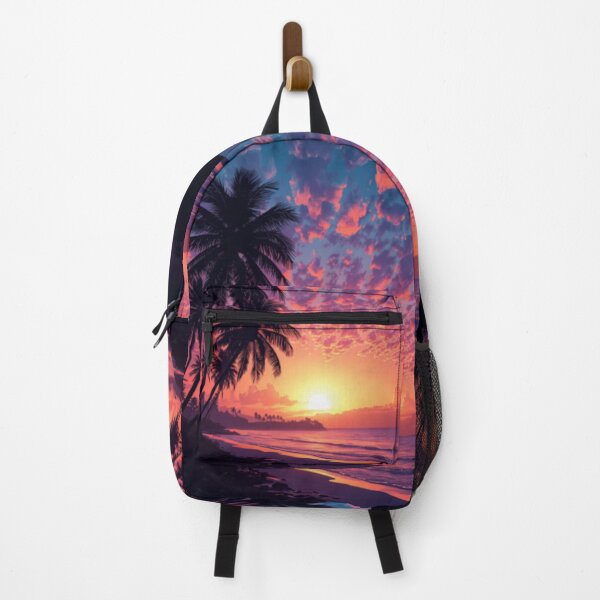 Item preview, Pink Sunset Palm Trees Beach  designed and sold by SeaStarAlex.