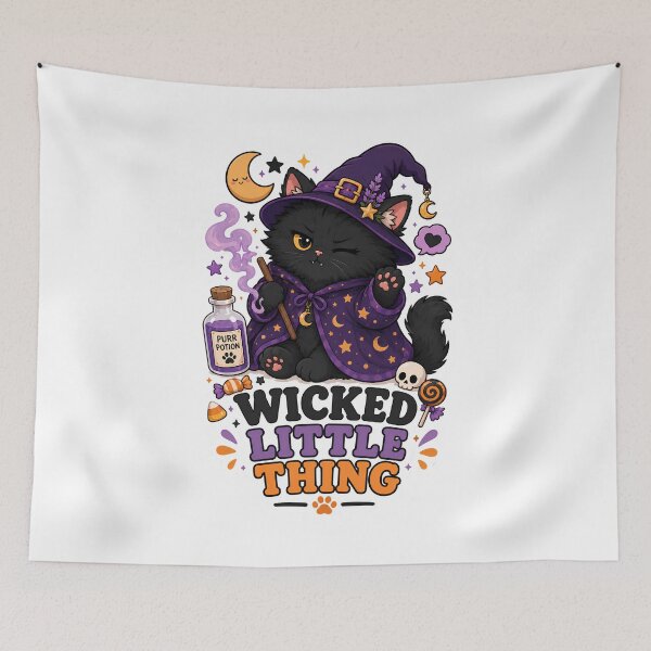 Item preview, Wicked Little Thing Witchy Black Cat Sticker designed and sold by MoodCats.