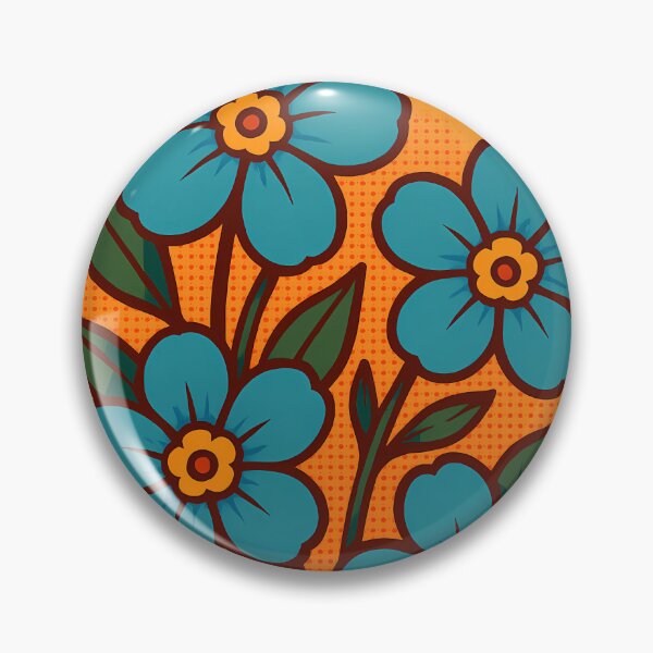 Item preview, Retro Pop Art Poster Illustration of Forget-Me-Not Flowers | Delicate Blue Botanical Floral Print with Soft Meadow Blooms & Romantic Memory Garden Aesthetic | Vintage Nature Wall Art Decor designed and sold by PaintedPixels01.