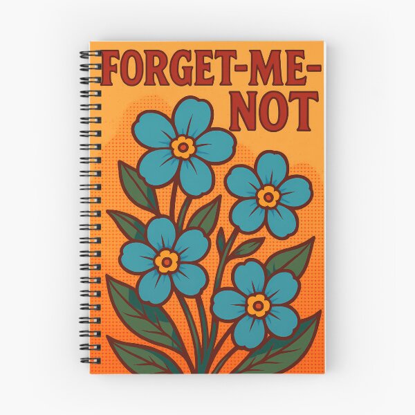 Item preview, Retro Pop Art Poster Illustration of Forget-Me-Not Flowers | Delicate Blue Botanical Floral Print with Soft Meadow Blooms & Romantic Memory Garden Aesthetic | Vintage Nature Wall Art Decor designed and sold by PaintedPixels01.