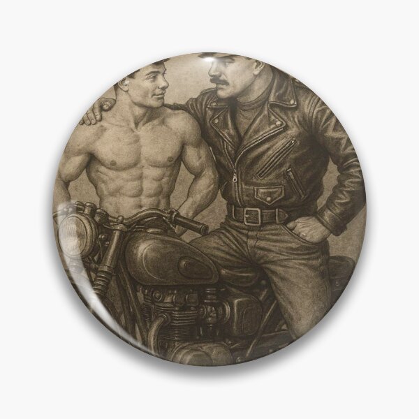 Item preview, Vintage Gay Leather Daddy Bikers Time To Ride Tom of Finland Tribute Berlin Pride Graphic Design. designed and sold by ItsAKinkThing.