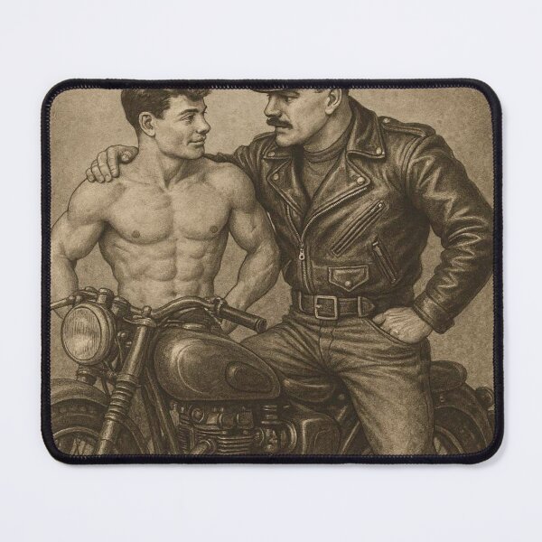 Item preview, Vintage Gay Leather Daddy Bikers Time To Ride Tom of Finland Tribute Berlin Pride Graphic Design. designed and sold by ItsAKinkThing.