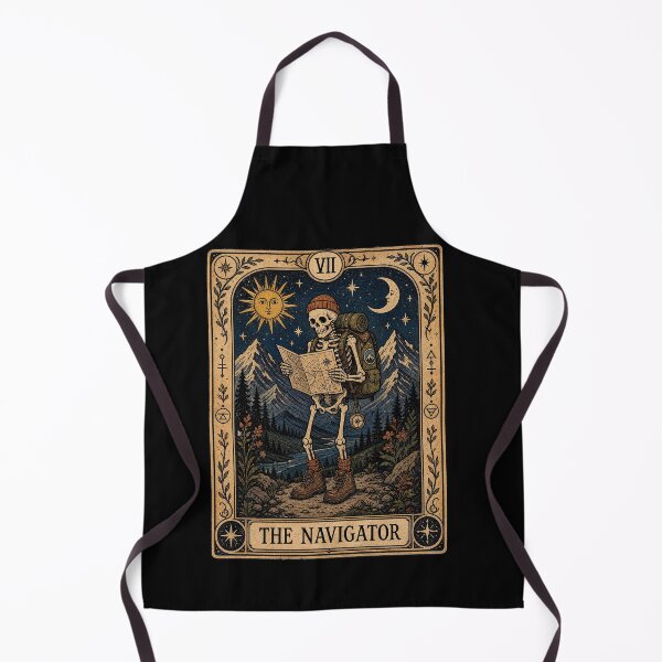 Item preview, The Navigator Hiking Tarot Art - Skeleton Backpacker Mountain Camper designed and sold by merchxwear.