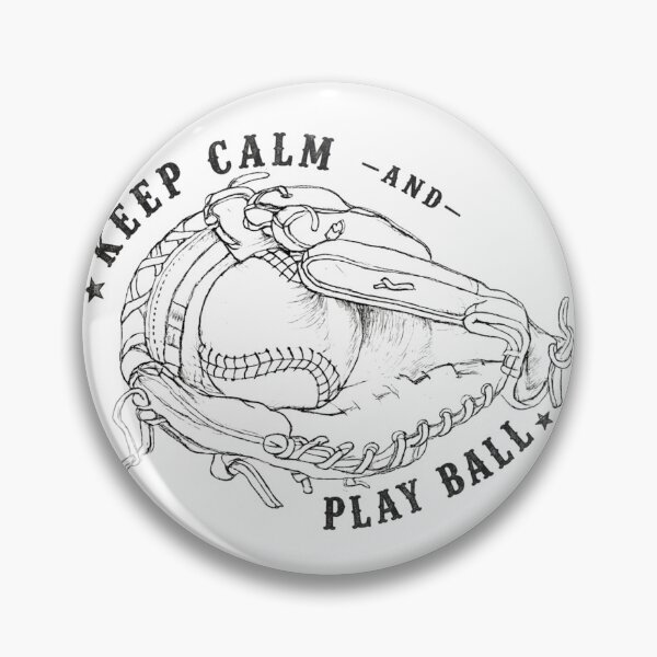 Item preview, Keep Calm and Play Ball Baseball Art - black line designed and sold by Tingmade Studio.