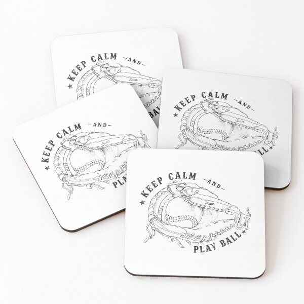 Item preview, Keep Calm and Play Ball Baseball Art - black line designed and sold by Tingmade Studio.