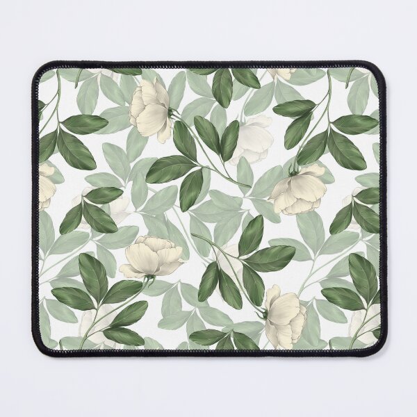 Item preview, Vintage White Roses Sage Green Pattern designed and sold by Gribanessa.