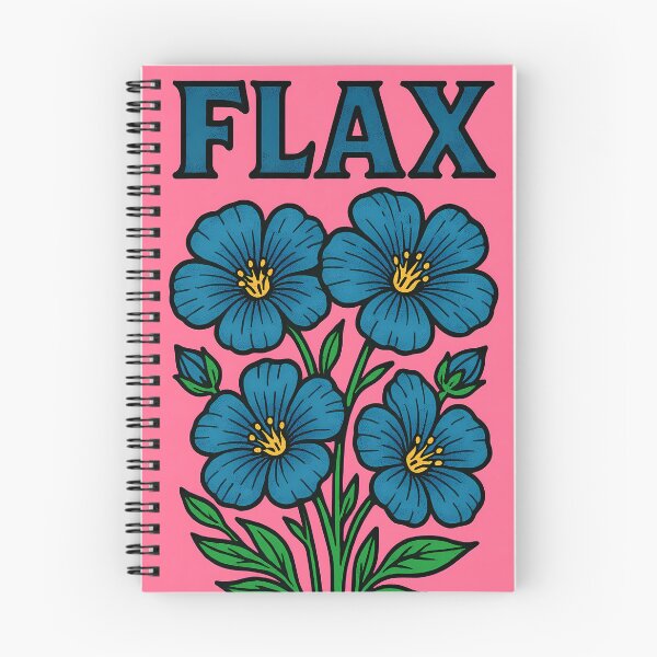 Item preview, Retro Pop Art Poster Illustration of Flax Flowers | Bold Botanical Floral Print with Delicate Blue Blooms & Rustic Meadow Linen Aesthetic | Vintage Nature Wall Art Decor designed and sold by PaintedPixels01.