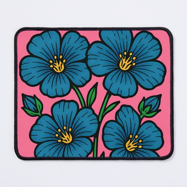Item preview, Retro Pop Art Poster Illustration of Flax Flowers | Bold Botanical Floral Print with Delicate Blue Blooms & Rustic Meadow Linen Aesthetic | Vintage Nature Wall Art Decor designed and sold by PaintedPixels01.
