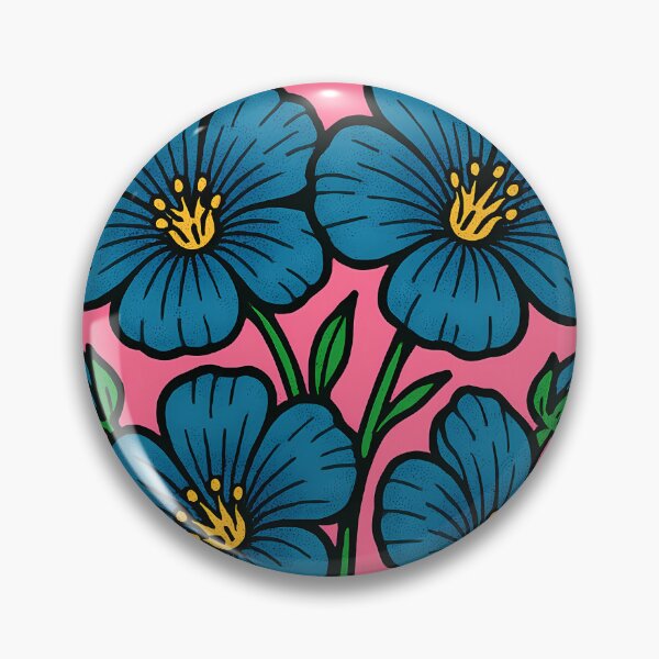 Item preview, Retro Pop Art Poster Illustration of Flax Flowers | Bold Botanical Floral Print with Delicate Blue Blooms & Rustic Meadow Linen Aesthetic | Vintage Nature Wall Art Decor designed and sold by PaintedPixels01.