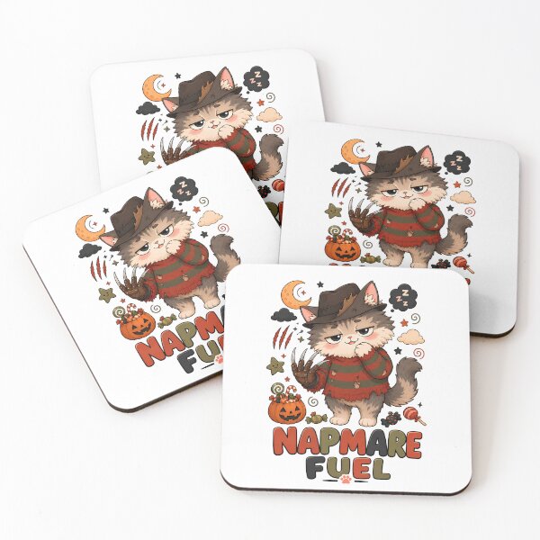 Item preview, Napmare Fuel Sleepy Halloween Cat Sticker designed and sold by MoodCats.