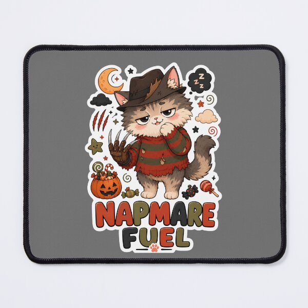 Item preview, Napmare Fuel Sleepy Halloween Cat Sticker designed and sold by MoodCats.