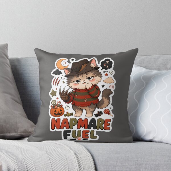 Item preview, Napmare Fuel Sleepy Halloween Cat Sticker designed and sold by MoodCats.