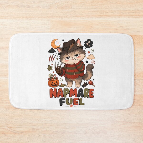Item preview, Napmare Fuel Sleepy Halloween Cat Sticker designed and sold by MoodCats.