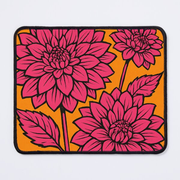 Item preview, Retro Pop Art Poster Illustration of Dahlia Flowers | Bold Botanical Floral Print with Layered Petal Blooms & Late Summer Garden Aesthetic | Vintage Nature Wall Art Decor designed and sold by PaintedPixels01.