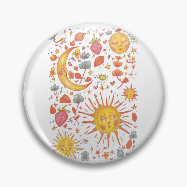 Item preview, Whimsical Celestial Sun Moon Strawberry Art designed and sold by Noheqa.