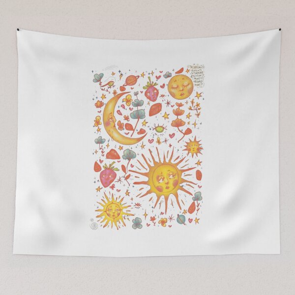 Item preview, Whimsical Celestial Sun Moon Strawberry Art designed and sold by Noheqa.