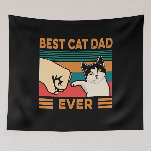 Item preview, BEST CAT DAD EVER Fist Bump Retro Cat Dad designed and sold by StranHabesre51.