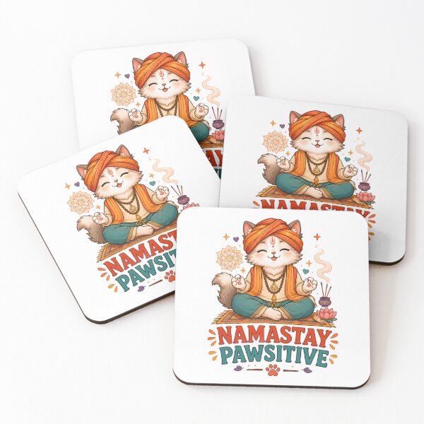Item preview, Namastay Pawsitive Yoga Cat Sticker designed and sold by MoodCats.