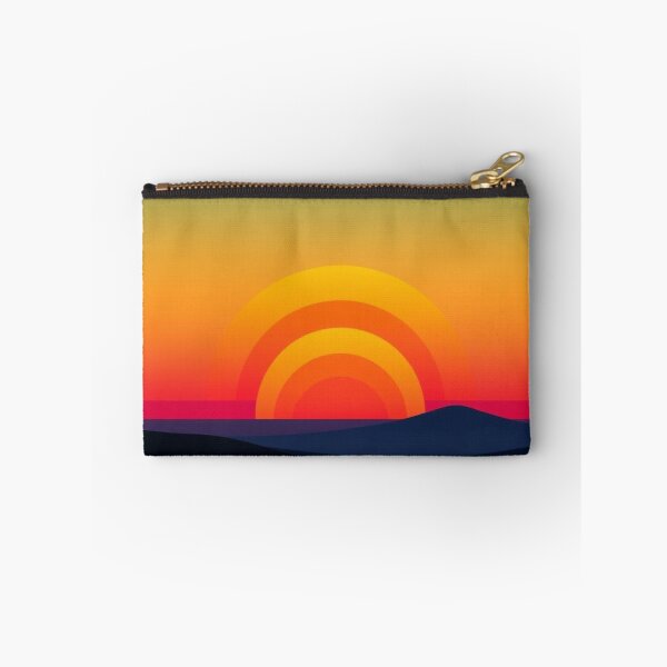 Item preview, Retro Concentric Sunset Over Minimalist Dunes Art Print designed and sold by EllDAV777.