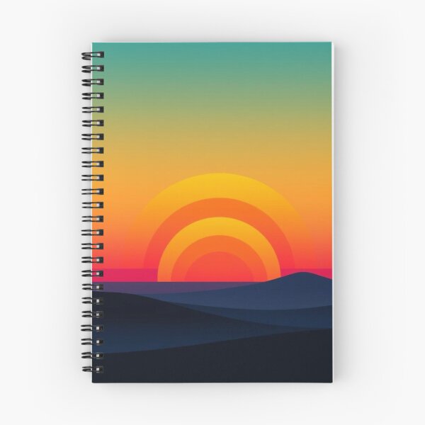 Item preview, Retro Concentric Sunset Over Minimalist Dunes Art Print designed and sold by EllDAV777.