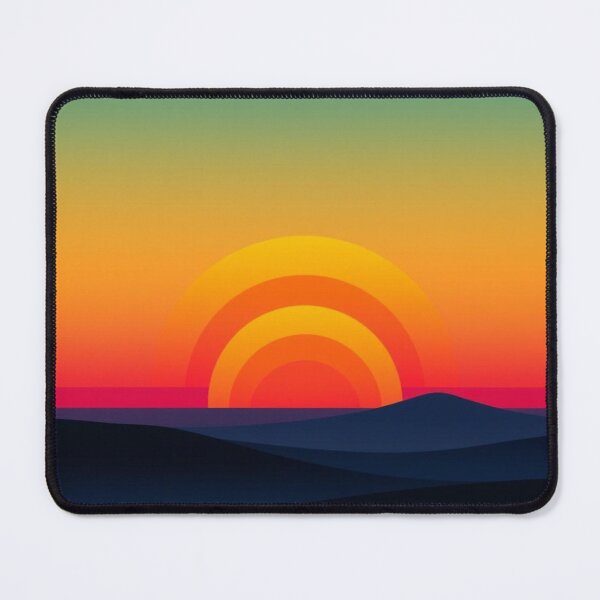 Item preview, Retro Concentric Sunset Over Minimalist Dunes Art Print designed and sold by EllDAV777.