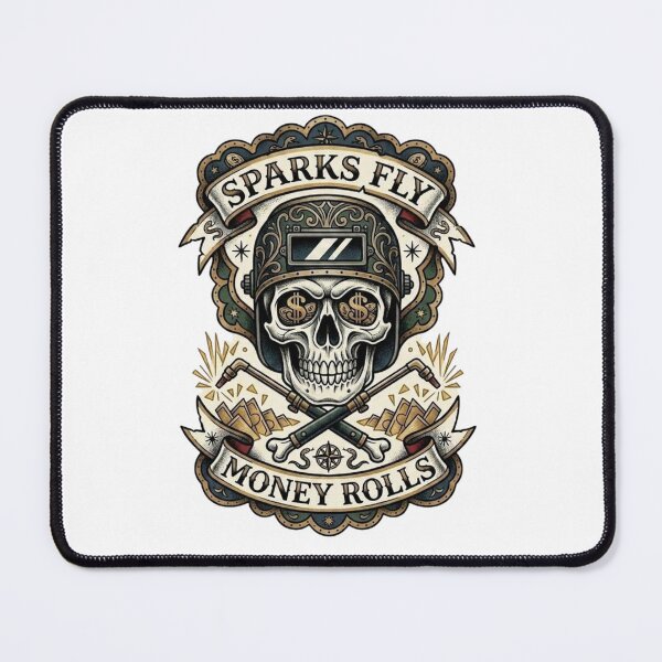 Item preview, Sparks Fly Money Rolls Vintage Welder Skull by Vintry off. designed and sold by VintryOff.