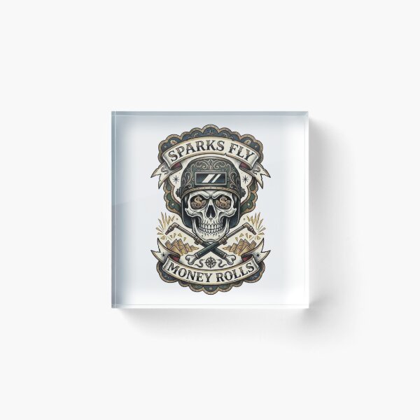 Item preview, Sparks Fly Money Rolls Vintage Welder Skull by Vintry off. designed and sold by VintryOff.