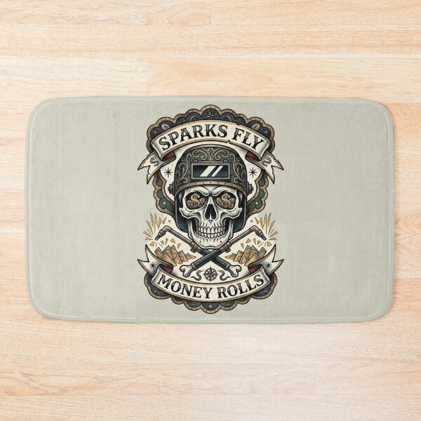 Item preview, Sparks Fly Money Rolls Vintage Welder Skull by Vintry off. designed and sold by VintryOff.