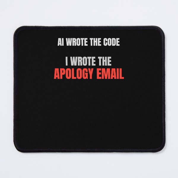 Item preview, AI Wrote The Code I Wrote The Apology Email Funny Developer Meme designed and sold by BuggedThreads.