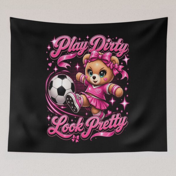 Item preview, Play Dirty Look Pretty Soccer Teddy Bear Shirt | Coquette Football Aesthetic designed and sold by Prime legend .