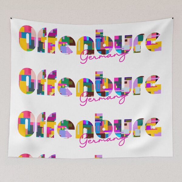 Item preview, Offenburg, Germany, Vibrant Abstract City Typography Art designed and sold by Wanderful-roads.