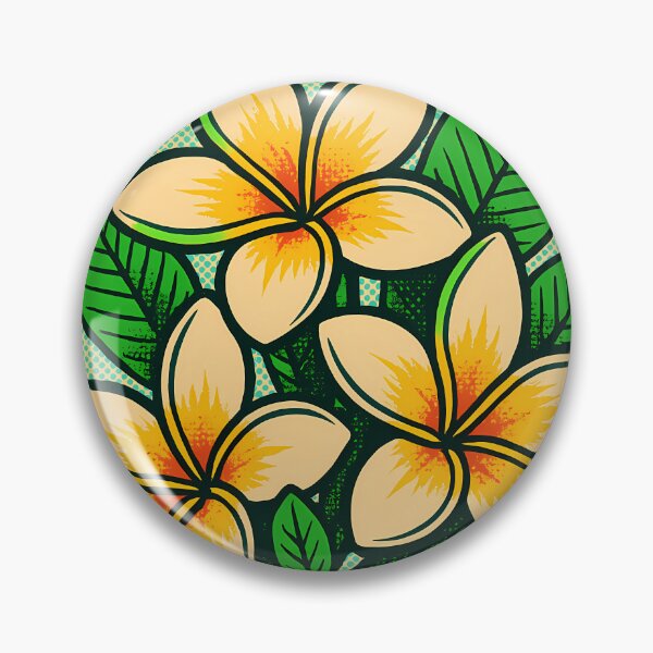 Item preview, Retro Pop Art Poster Illustration of Plumeria Flowers | Bold Tropical Botanical Print with Frangipani Blooms & Exotic Island Paradise Aesthetic | Vintage Floral Wall Art Decor designed and sold by PaintedPixels01.