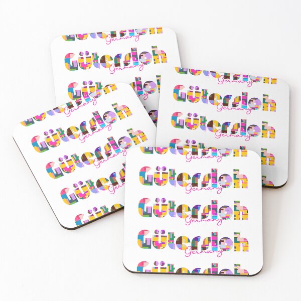 Item preview, Gütersloh, Germany, Vibrant Abstract City Typography Art designed and sold by Wanderful-roads.