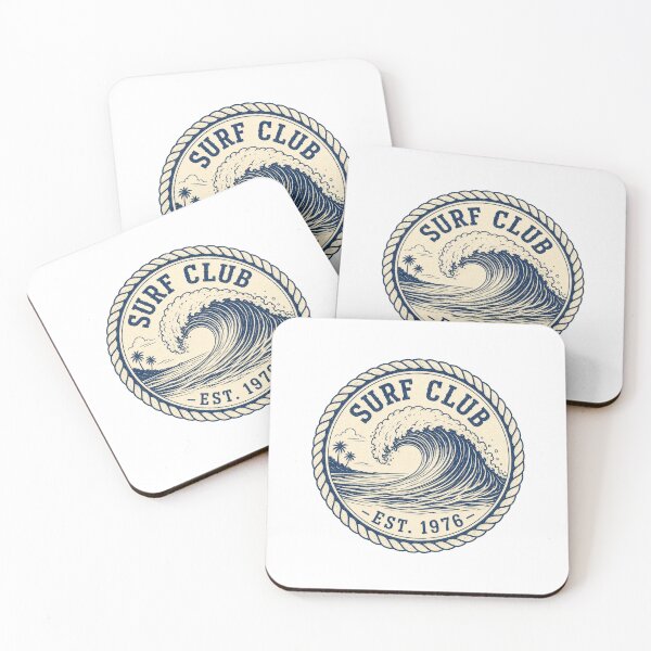 Item preview, Surf Club Est 1976 Vintage Badge Patch Surfing Illustration Tee Sticker Surfer Gift designed and sold by sharifex.