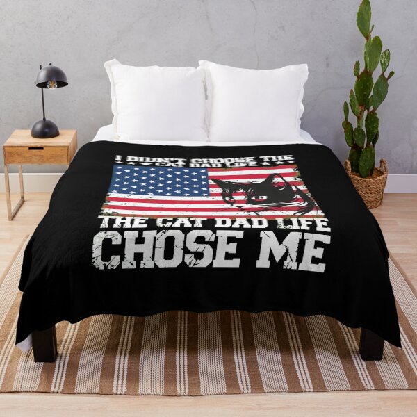 Item preview, Cat Dad Life Chose Me American Flag designed and sold by StranHabesre51.